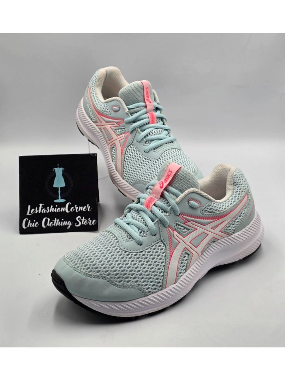 Asics Women's Aqua Pink Contend 7 Lightweight Running Shoes Size 7 3786 - Picture 9 of 16